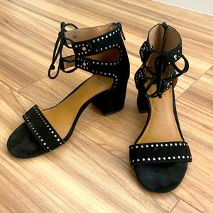 Black Suede Block Heels
